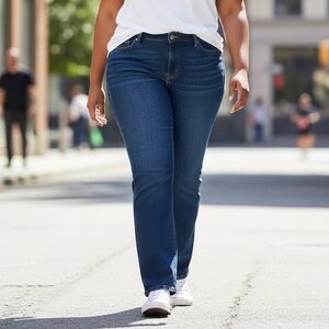 LEE Dark Blue Women's Boot Cut Jeans - Size 18 Short